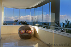 Остекление терас, балконов и беседок, безрамное остекление